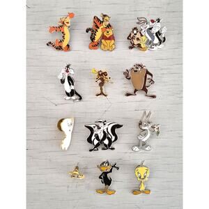 Vintage Warner Bros. Looney Tunes and Disney Enamel Lapel Pins